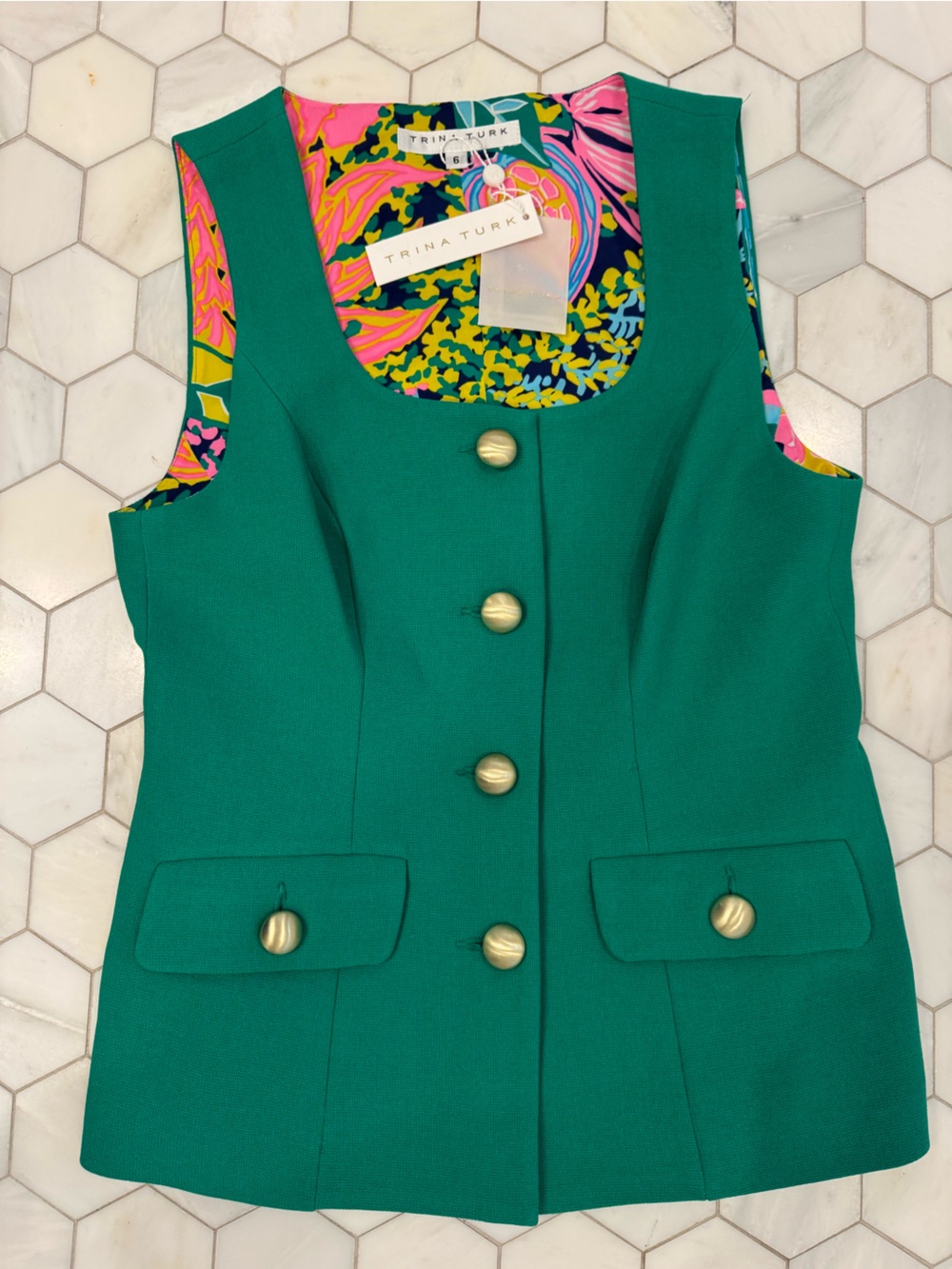 Trina Turk Green Juliette 2 Top